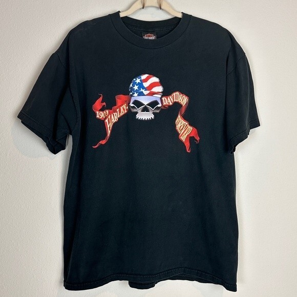 Harley-Davidson Orange Park Florida Black Skull Double-sided T-shirt XL - Picture 1 of 7